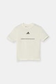 adidas t-shirt bawełniany dziecięcy KC5385 biały AW25