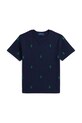 Otroška bombažna kratka majica Polo Ralph Lauren Okrogel mornarsko modra 322844626012