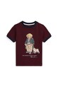 Παιδικό βαμβακερό μπλουζάκι Polo Ralph Lauren στάμπα μπορντό 322979494002