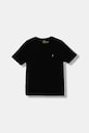 Dječja pamučna majica kratkih rukava Polo Ralph Lauren okrugli crna 323832904202