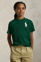 Βαμβακερό μπλουζάκι Polo Ralph Lauren στρογγυλό πράσινο 323832907067