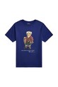 Βαμβακερό μπλουζάκι Polo Ralph Lauren στάμπα μωβ 323981260001
