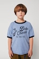 Detské bavlnené tričko Bobo Choses Go Bobo bavlna modrá 225AC001