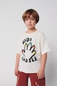 Bobo Choses t-shirt bawełniany dziecięcy High Five nadruk biały 225AC004