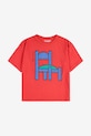 Dětské bavlněné tričko Bobo Choses Chair 225AC005 červená AW25