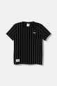 Puma t-shirt bawełniany dziecięcy PUMA CLASS Striped Tee B wzorzyste czarny 688851