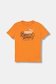 Puma t-shirt bawełniany dziecięcy MID90s Graphic Tee III B nadruk pomarańczowy 688472.