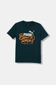 Παιδικό βαμβακερό μπλουζάκι Puma MID90s Graphic Tee III B στάμπα πράσινο 688472.