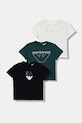 Emporio Armani t-shirt bawełniany niemowlęcy 3-pack nadruk granatowy EB000823.AF14503