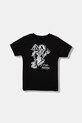 Detské bavlnené tričko Vans Stomper SS okrúhly čierna VN000Q02BLK1