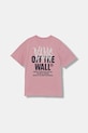 Vans t-shirt bawełniany dziecięcy Metal Wall SS nadruk różowy VN000R03EN71