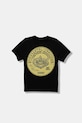Otroška bombažna kratka majica Vans BY SCRATCHED RECORDS TEE Okrogel črna VN000RCGBLK1