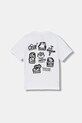Vans t-shirt bawełniany dziecięcy Classified Essential SS nadruk biały VN000RDKWHT1