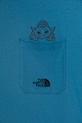Chłopiec The North Face t-shirt bawełniany dziecięcy B SPORTS OVERSIZED POCKET SS TEE - GRAPH NF0A8EAKBOM1 niebieski