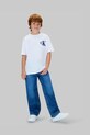 Детская хлопковая футболка Calvin Klein Jeans белый IB0IB02584.9BYA