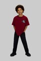 Дитяча бавовняна футболка Calvin Klein Jeans бордо IB0IB02584.9BYA