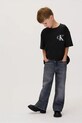 Calvin Klein Jeans t-shirt bawełniany dziecięcy czarny IB0IB02584.9BYA