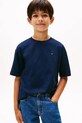 Детская хлопковая футболка Tommy Hilfiger хлопок тёмно-синий KB0KB09646.74.122.9BYA