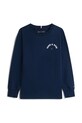 Tommy Hilfiger longsleeve bawełniany dziecięcy KB0KB09940.9BYA granatowy AW25