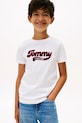 Детская хлопковая футболка Tommy Hilfiger хлопок белый KB0KB10118.104.122.9BYA
