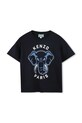 Παιδικό βαμβακερό μπλουζάκι Kenzo Kids στάμπα σκούρο μπλε K61446.114.150