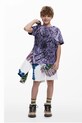 Детская хлопковая футболка Desigual 25WBTK03 серый