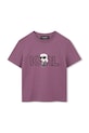 Karl Lagerfeld t-shirt bawełniany dziecięcy Z30956.86.108 fioletowy AW25
