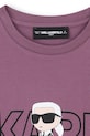 Karl Lagerfeld t-shirt bawełniany dziecięcy fioletowy Z30956.86.108
