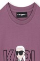 Παιδικό βαμβακερό μπλουζάκι Karl Lagerfeld μωβ Z30956.114.150