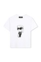 Παιδικό βαμβακερό μπλουζάκι Karl Lagerfeld Z30957.114.150 λευκό AW25