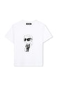 Karl Lagerfeld t-shirt bawełniany dziecięcy Z30957.114.150 biały AW25