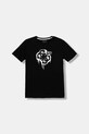 Guess t-shirt bawełniany dziecięcy nadruk czarny L5BI00.I3Z14.9BYA