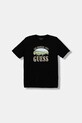 Guess t-shirt bawełniany dziecięcy nadruk czarny L5BI24.I3Z14.9BYA