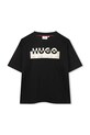 HUGO tricou de bumbac pentru copii print negru G00435.114.150