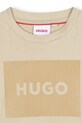 Παιδικό βαμβακερό μπλουζάκι HUGO μπεζ G00440.162.174