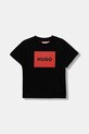 HUGO tricou de bumbac pentru copii print negru G00572.102.108