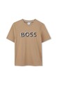 Βαμβακερό μπλουζάκι BOSS βαμβάκι καφέ J52360.162.174