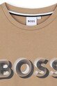 Αγορίστικα Βαμβακερό μπλουζάκι BOSS J52360.162.174 καφέ