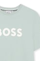 Αγορίστικα Παιδικό βαμβακερό μπλουζάκι BOSS J52711.102.108 τιρκουάζ
