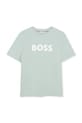 Otroška bombažna kratka majica BOSS Okrogel turkizna J52711.114.150