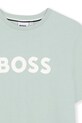 Αγορίστικα Παιδικό βαμβακερό μπλουζάκι BOSS J52711.162.174 τιρκουάζ