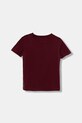Tommy Hilfiger t-shirt bawełniany dziecięcy bordowy UB0UB00310.9BYA
