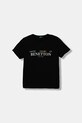 United Colors of Benetton t-shirt bawełniany dziecięcy nadruk czarny 3I1XC10Q4.G.seasonal