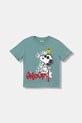 United Colors of Benetton t-shirt bawełniany nadruk turkusowy 3X1SG10JW.P.seasonal