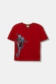 United Colors of Benetton t-shirt in cotone per bambini personaggi dei cartoni animati rosso 3JERC10PO.G.seasonal