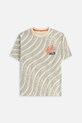 Coccodrillo t-shirt bawełniany dziecięcy wzorzyste beżowy ZC5143204VBA