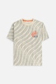 Coccodrillo t-shirt bawełniany dziecięcy wzorzyste beżowy ZC5143204VBA
