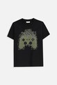 Coccodrillo t-shirt bawełniany dziecięcy nadruk czarny ZC5143228VBA