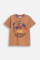 Coccodrillo t-shirt bawełniany dziecięcy nadruk brązowy ZC5143202CBK