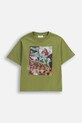 Coccodrillo t-shirt bawełniany dziecięcy wzorzyste zielony ZC5143209VBA